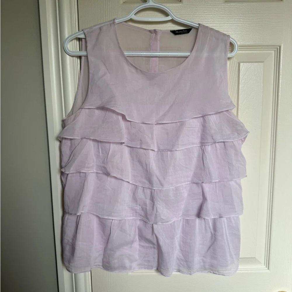 Lavender Sleeveless Ruffle Top - Picture 1 of 4
